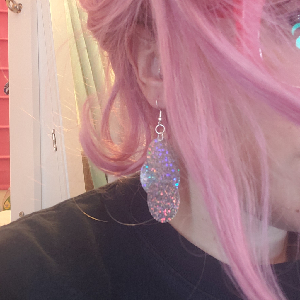 Hologram Sparkle Confetti Dangle Earrings